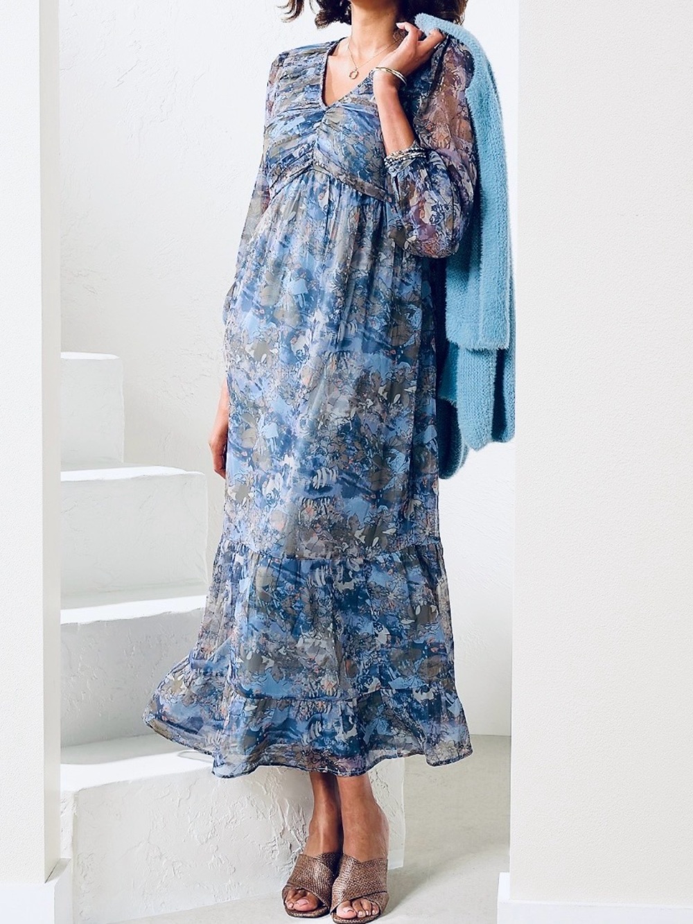 Me by Jennie Garth Regular Misty Woven Maxi Dress Medium